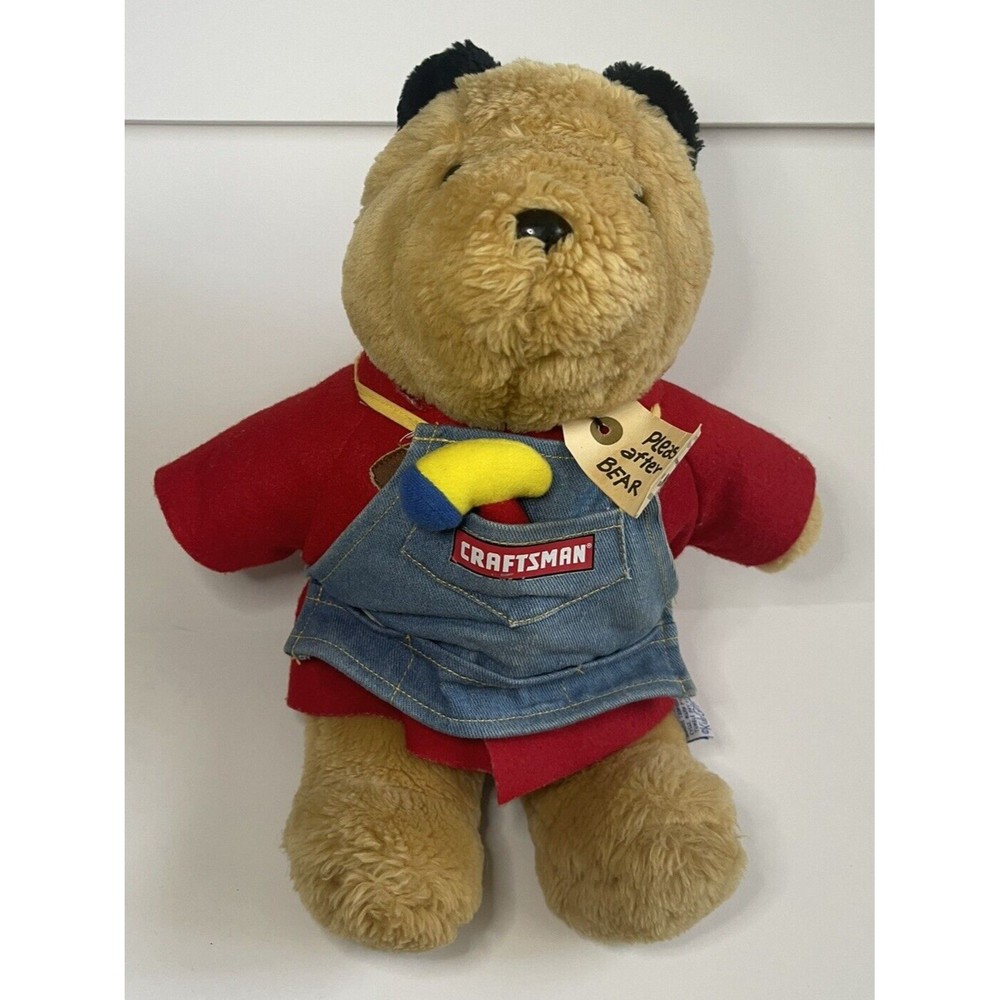VINTAGE 1999 Paddington Bear Craftsman Tool Plush 15" Stuffed Teddy Bear-Sears